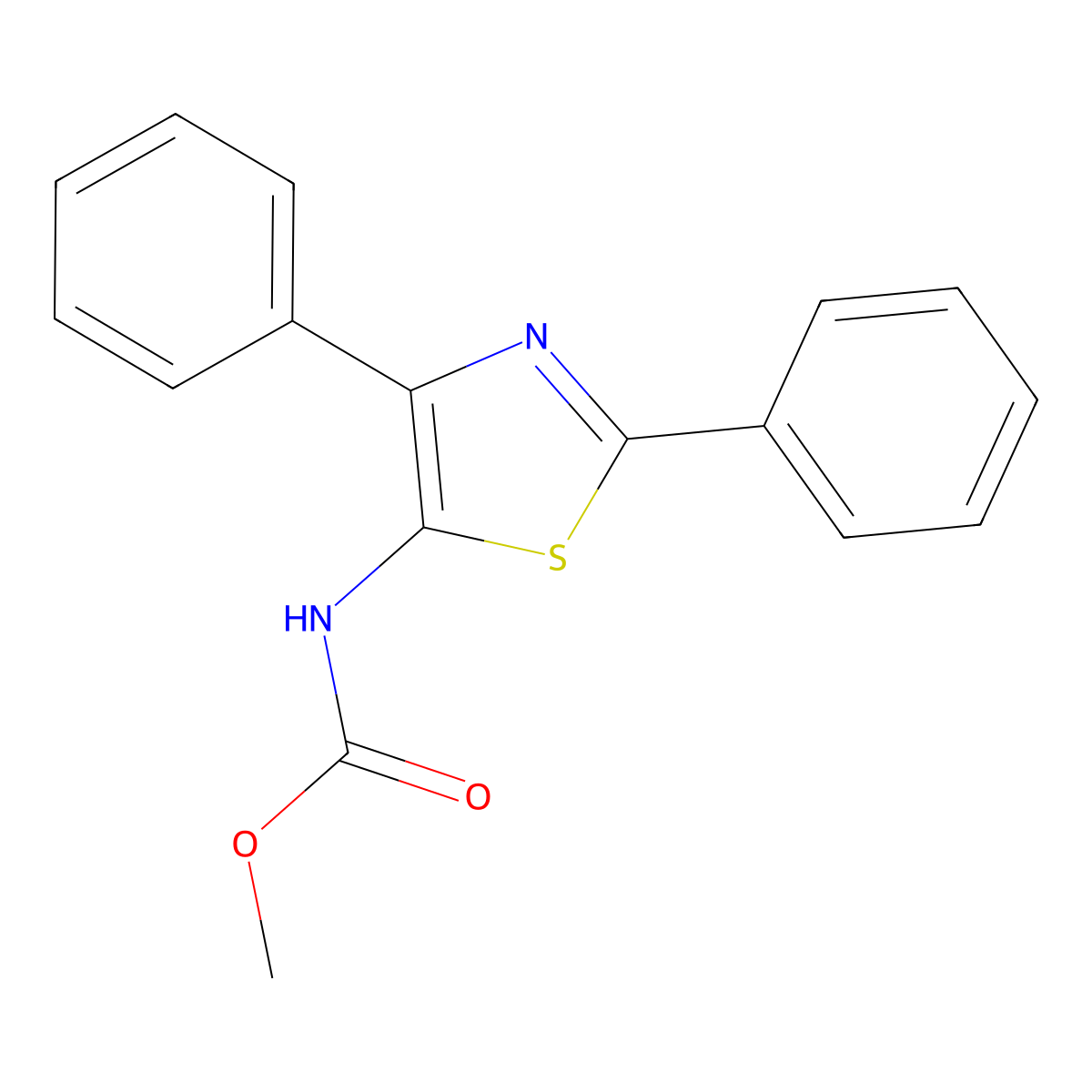 Methyl (2,4-diphenyl-1,3-thiazol-5-yl)carbamate molecular structure, CAS 54167-90-7