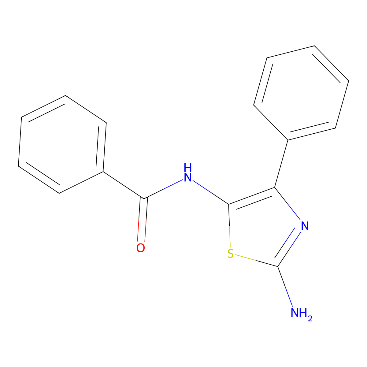N-(2-amino-4-phenyl-1,3-thiazol-5-yl)benzamide molecular structure, CAS 54167-91-8
