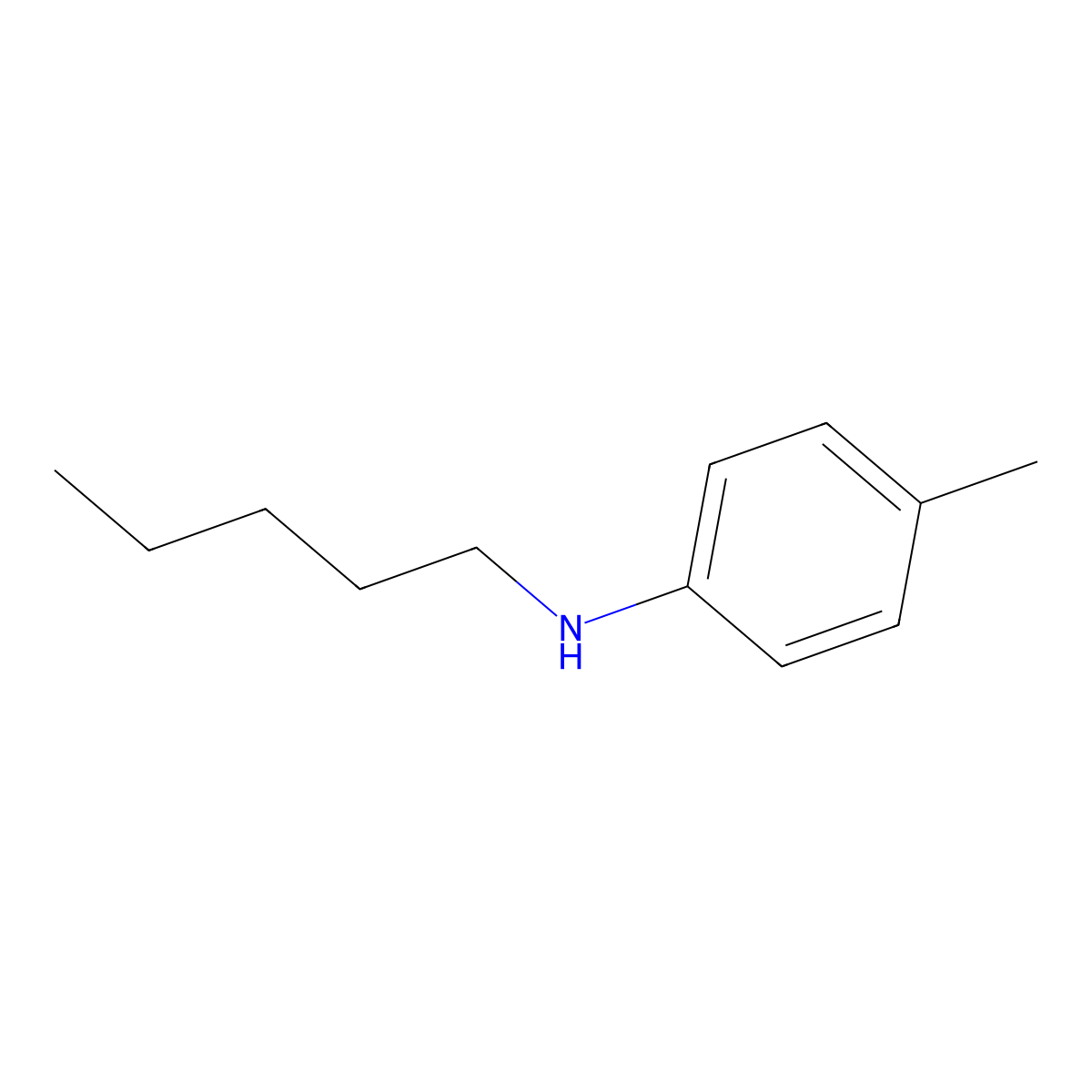 4-methyl-N-pentylaniline molecular structure, CAS 5417-68-5