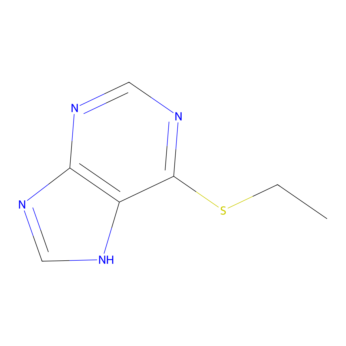 6-Ethylmercaptopurine molecular structure, CAS 5417-84-5