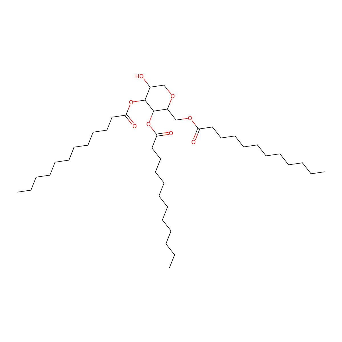 D-Glucitol, 1,5-anhydro-, 3,4,6-tridodecanoate molecular structure, CAS 54172-97-3