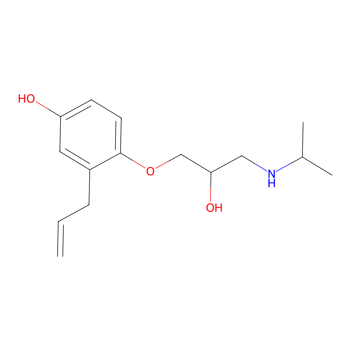 4-Hydroxyalprenolol molecular structure, CAS 54175-82-5