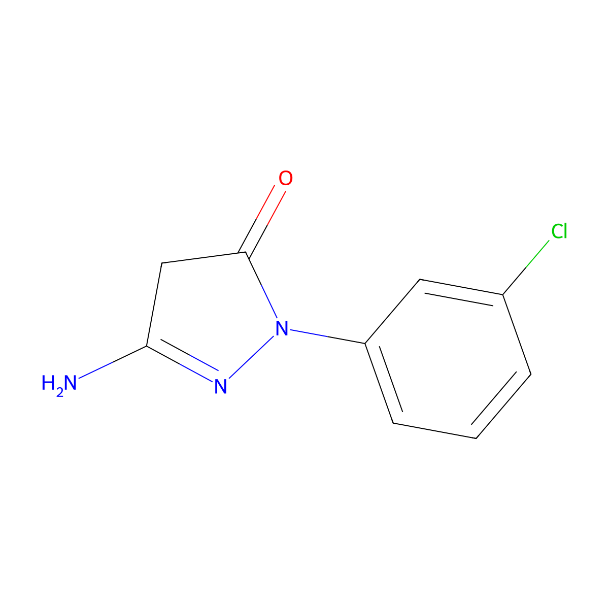 5-Amino-2-(3-chlorophenyl)-2,4-dihydro-3H-pyrazol-3-one molecular structure, CAS 54178-29-9