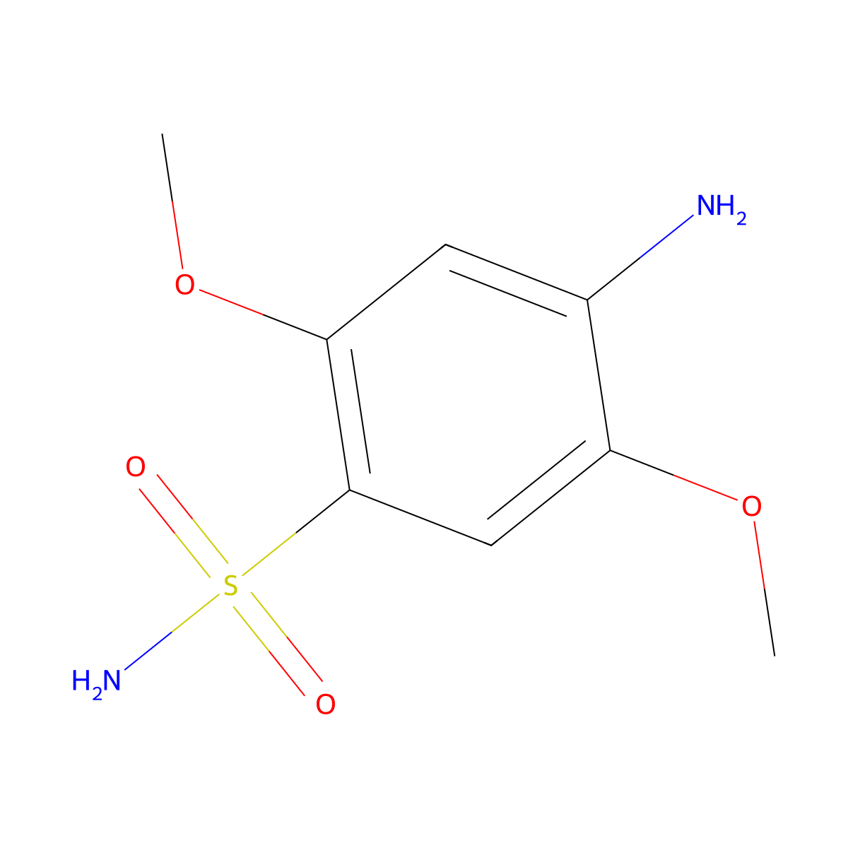 4-Amino-2,5-dimethoxybenzenesulphonamide molecular structure, CAS 54179-10-1