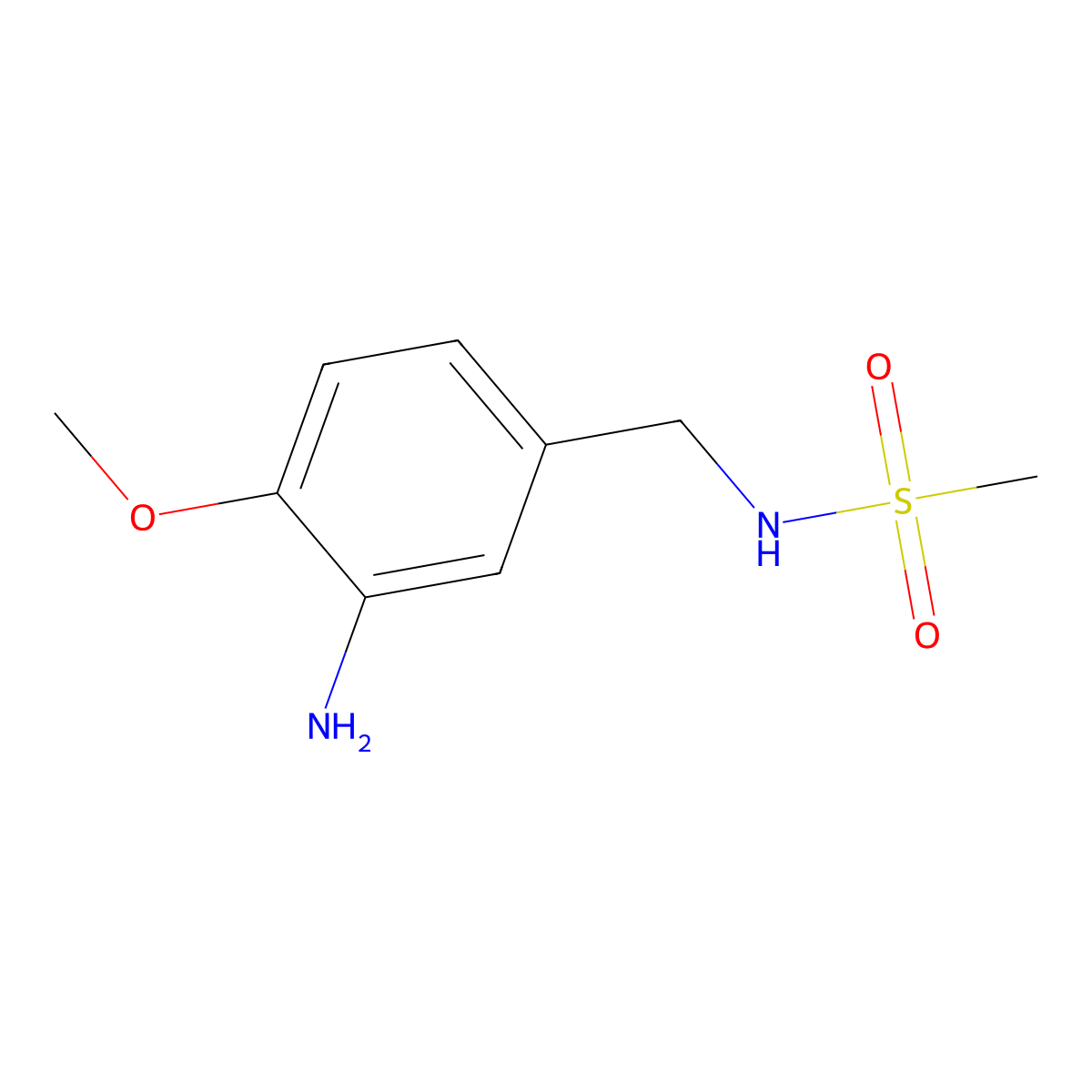 N-[(3-amino-4-methoxyphenyl)methyl]methanesulfonamide molecular structure, CAS 54179-16-7