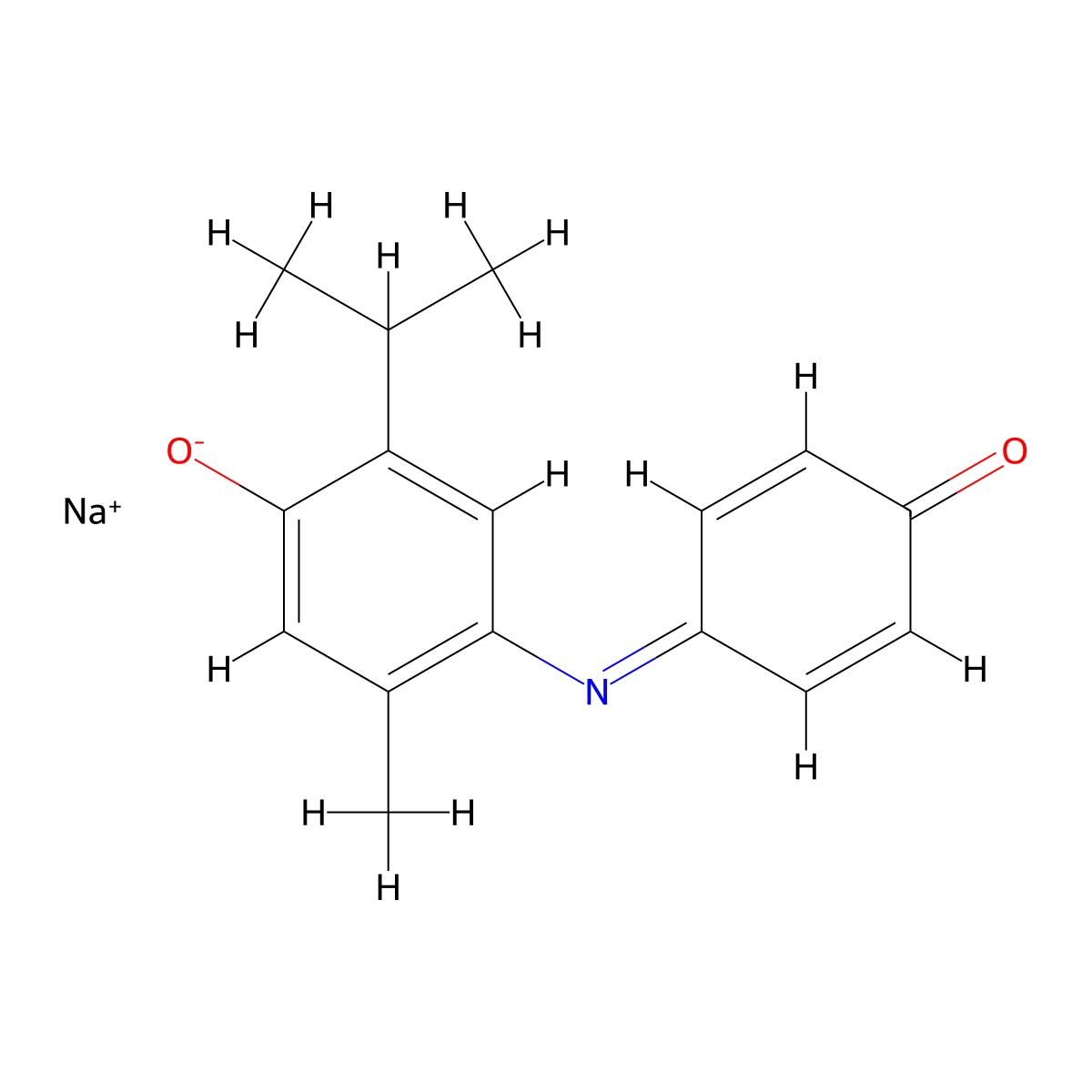 Thymolindophenol Sodium Salt molecular structure, CAS 5418-43-9