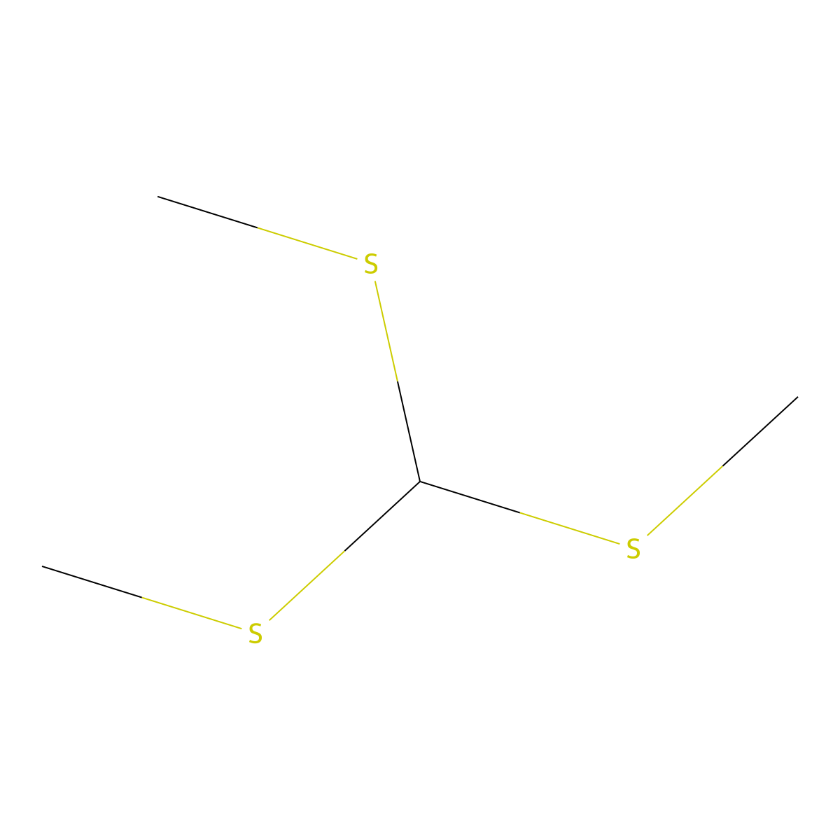 Methane, tris(methylthio)- molecular structure, CAS 5418-86-0