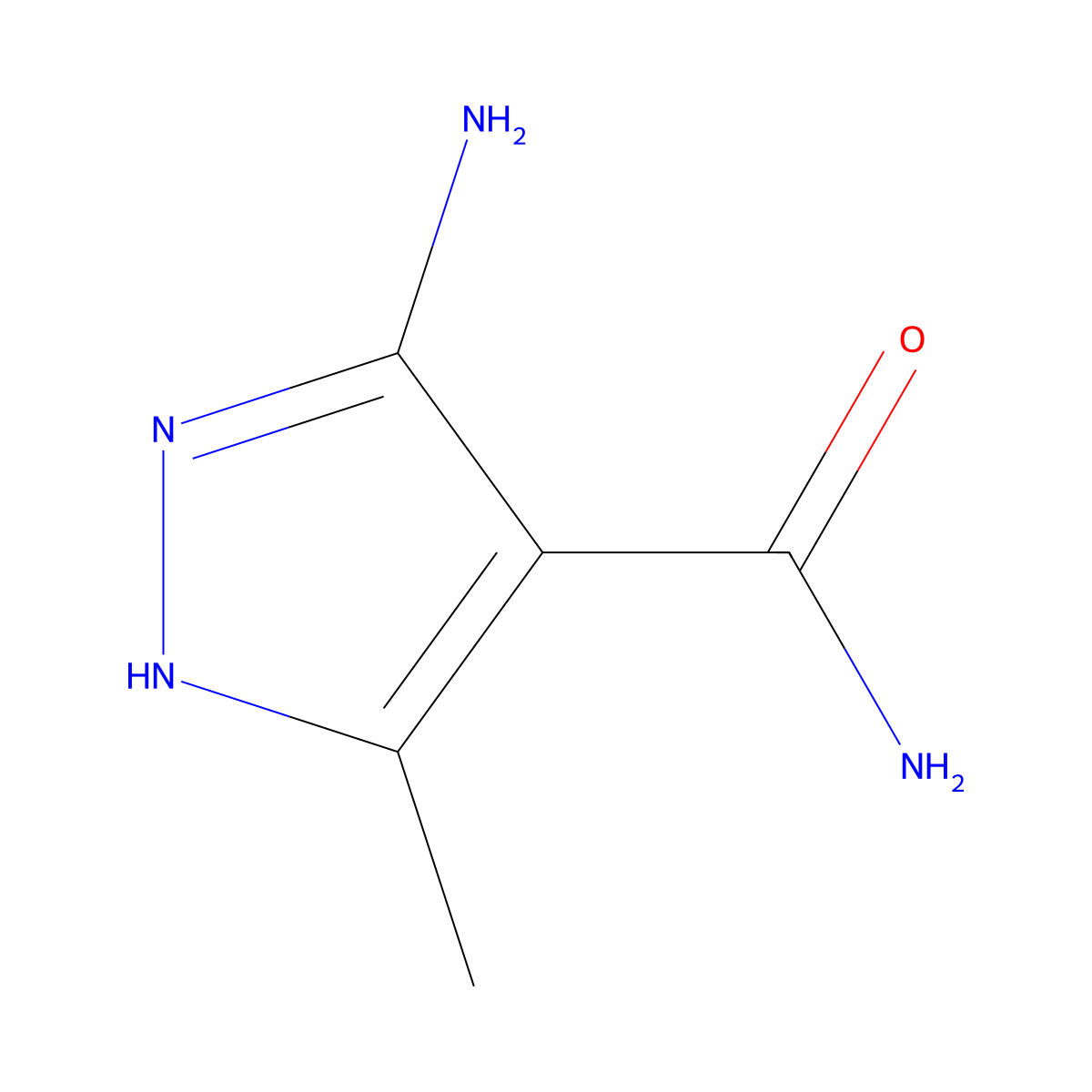 5-amino-3-methyl-1H-pyrazole-4-carboxamide molecular structure, CAS 54184-81-5