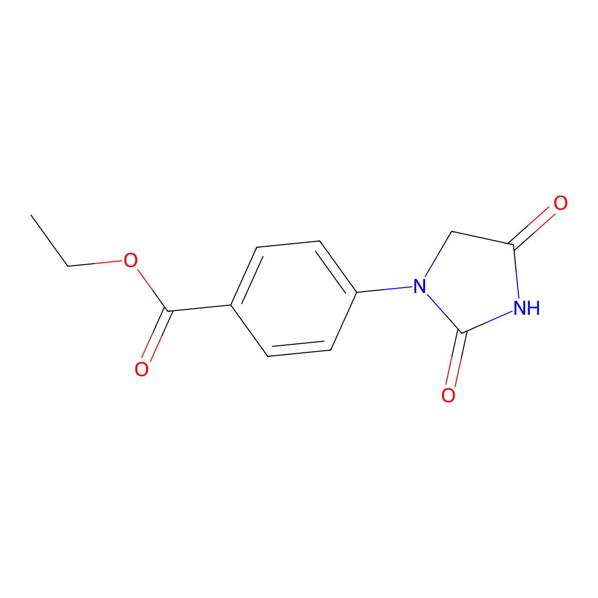 Ethyl 4-(2,4-dioxoimidazolidin-1-yl)benzoate molecular structure, CAS 54185-32-9