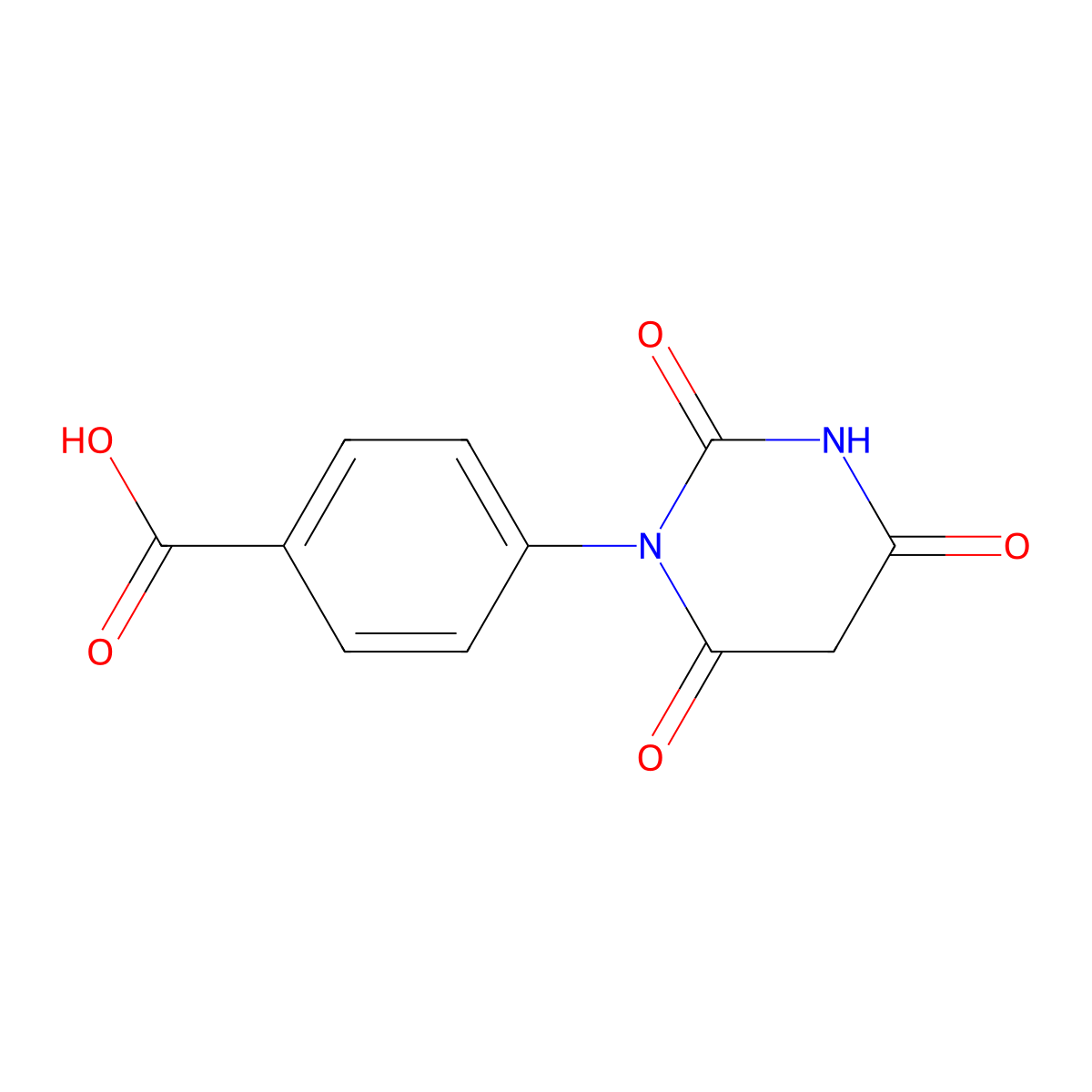 4-(2,4,6-trioxotetrahydropyrimidin-1(2H)-yl)benzoic acid molecular structure, CAS 54185-33-0
