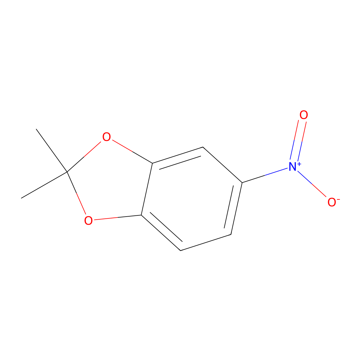 2,2-Dimethyl-5-nitro-1,3-benzodioxole molecular structure, CAS 54186-68-4