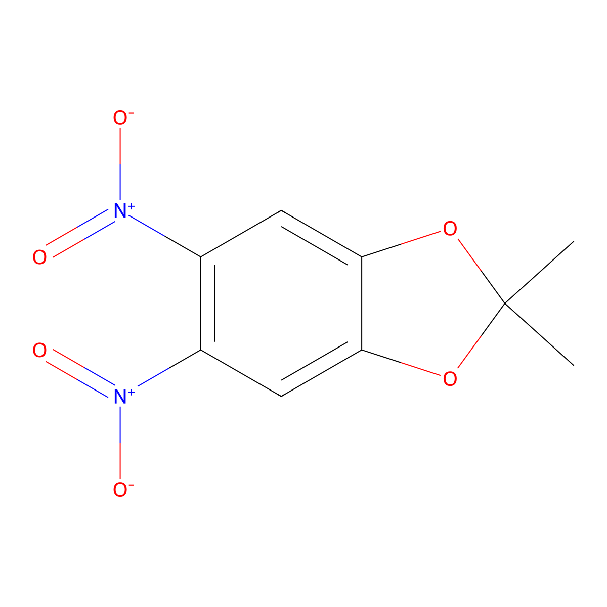 2,2-Dimethyl-5,6-dinitro-1,3-benzodioxole molecular structure, CAS 54186-71-9