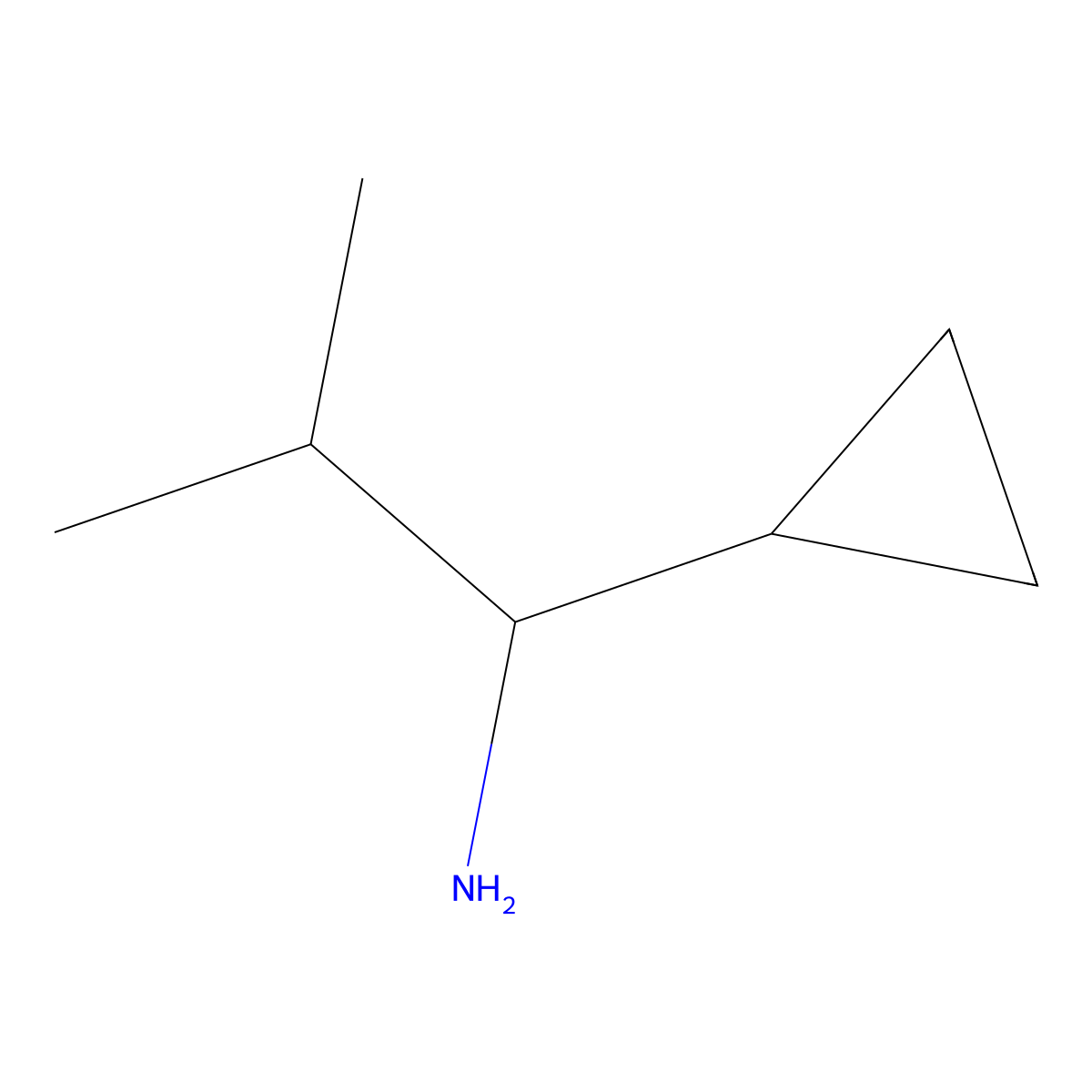 1-Cyclopropyl-2-methylpropan-1-amine molecular structure, CAS 54187-25-6
