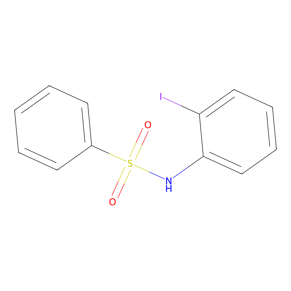 N-(2-iodophenyl)benzenesulfonamide molecular structure, CAS 54189-90-1