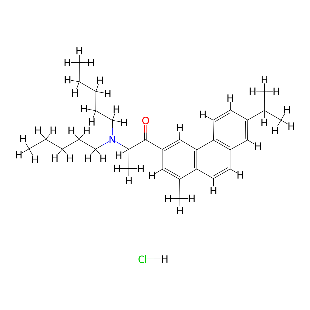 2-(Dipentylamino)-1-[1-methyl-7-(propan-2-yl)phenanthren-3-yl]propan-1-one hydrochloride molecular structure, CAS 5419-36-3