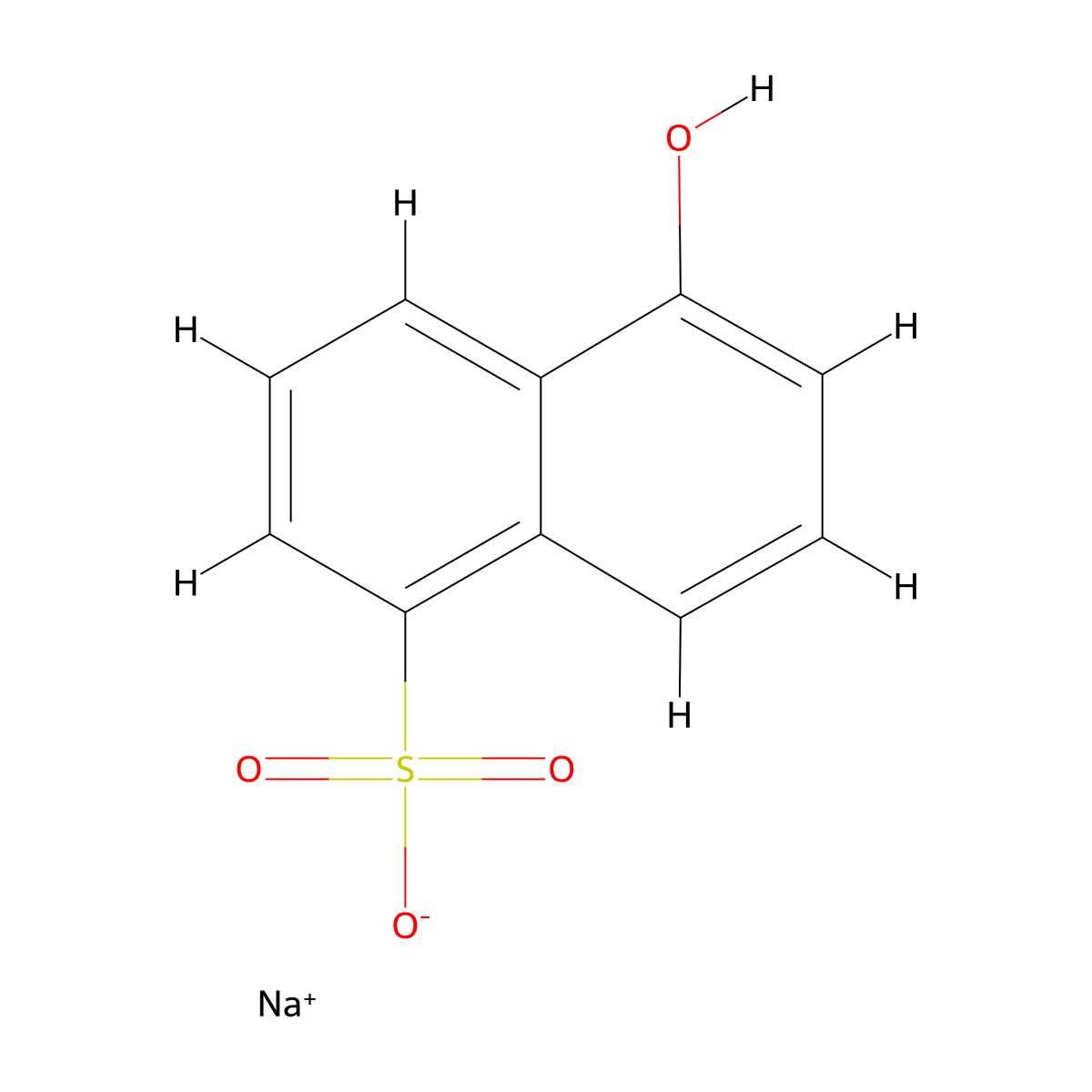 1-Naphthalenesulfonic acid, 5-hydroxy-, sodium salt (1:?) molecular structure, CAS 5419-77-2