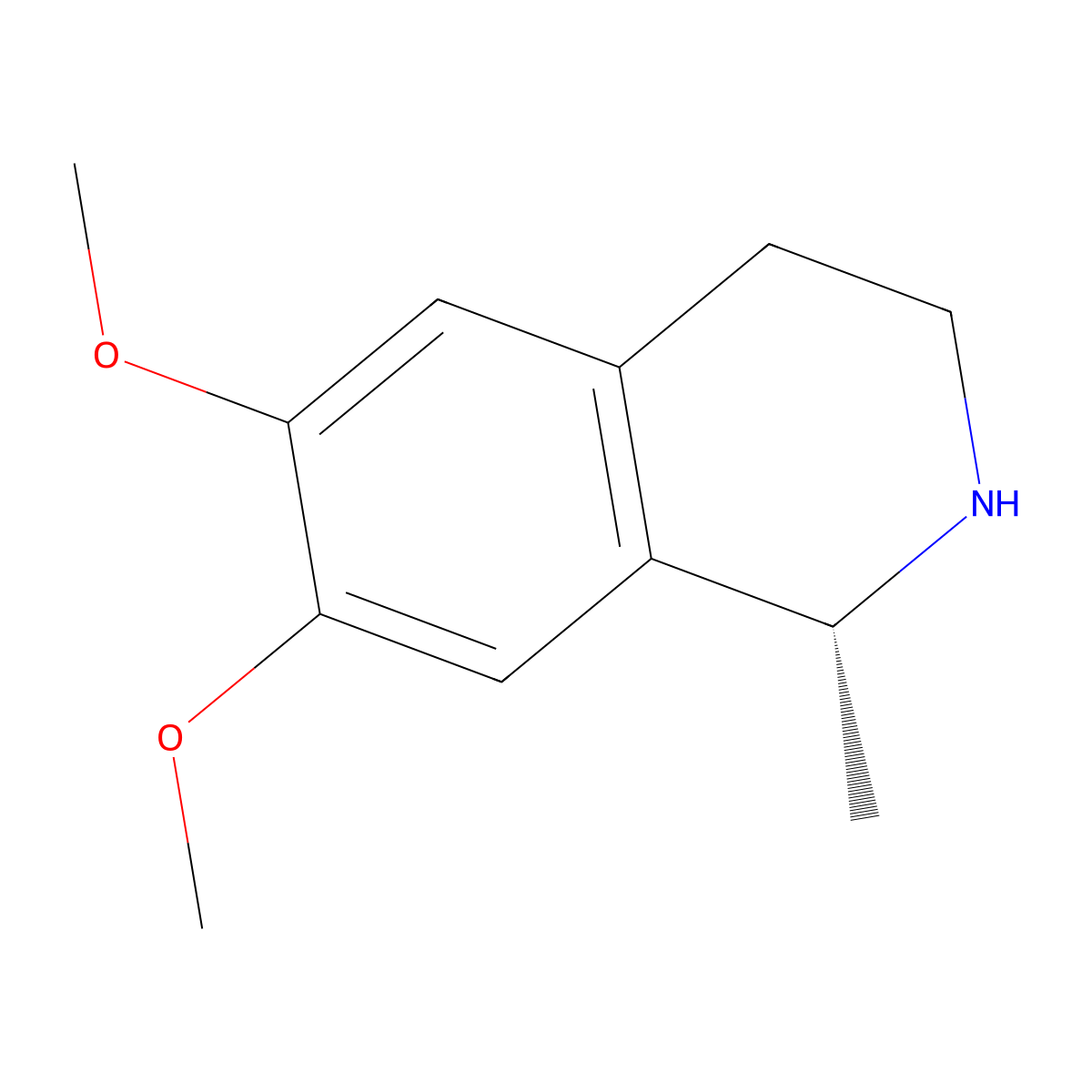 (R)-6,7-dimethoxy-1-methyl-1,2,3,4-tetrahydroisoquinoline molecular structure, CAS 54193-08-7