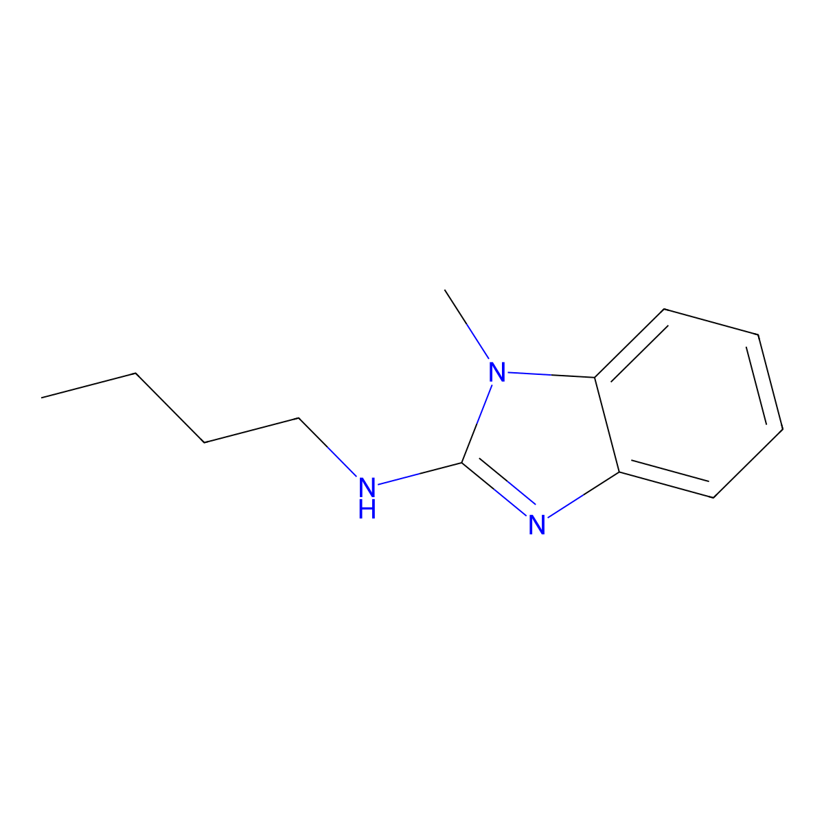 N-Butyl-1-methyl-1H-benzo[d]imidazol-2-amine molecular structure, CAS 54196-42-8