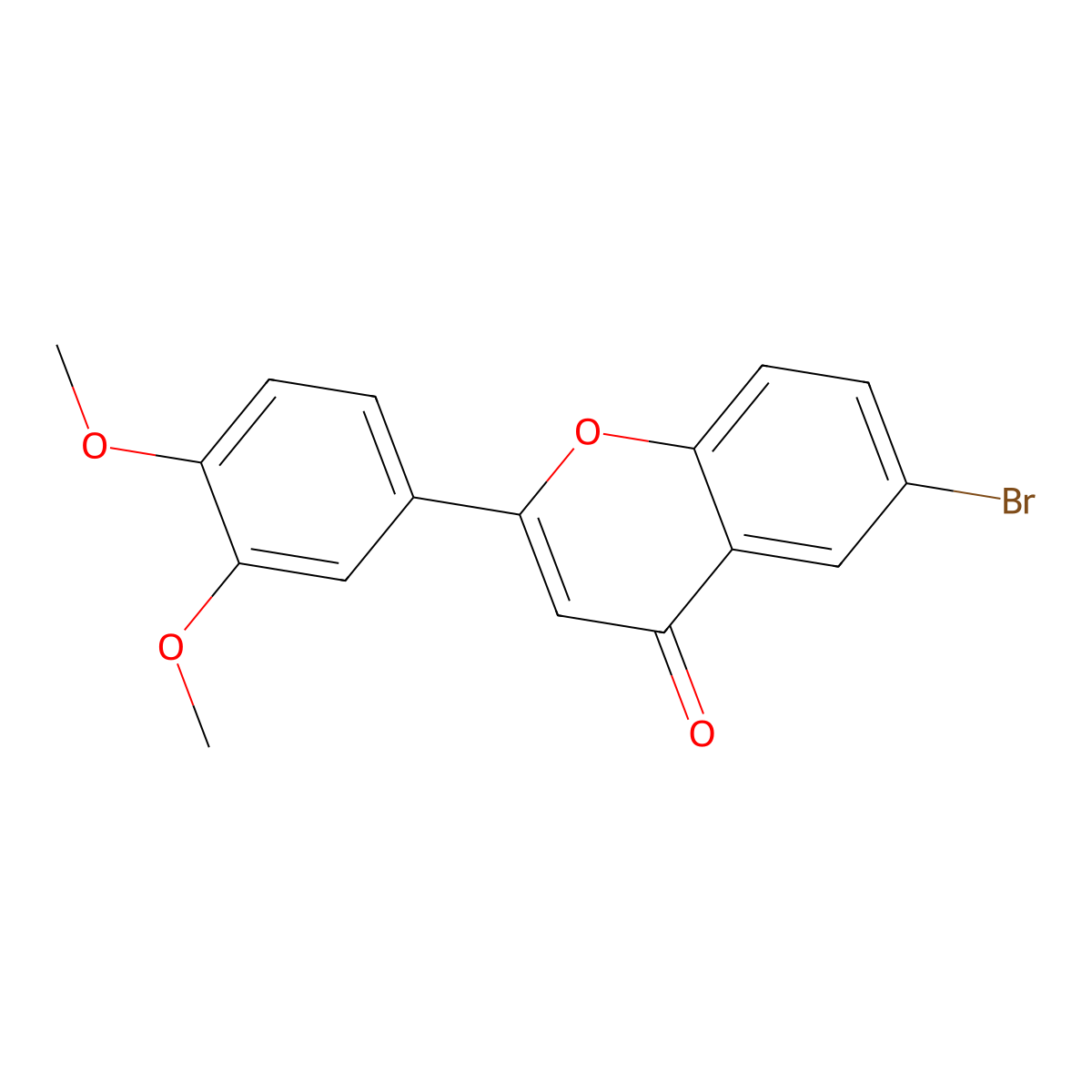 6-bromo-2-(3,4-dimethoxyphenyl)-4H-chromen-4-one molecular structure, CAS 54197-78-3