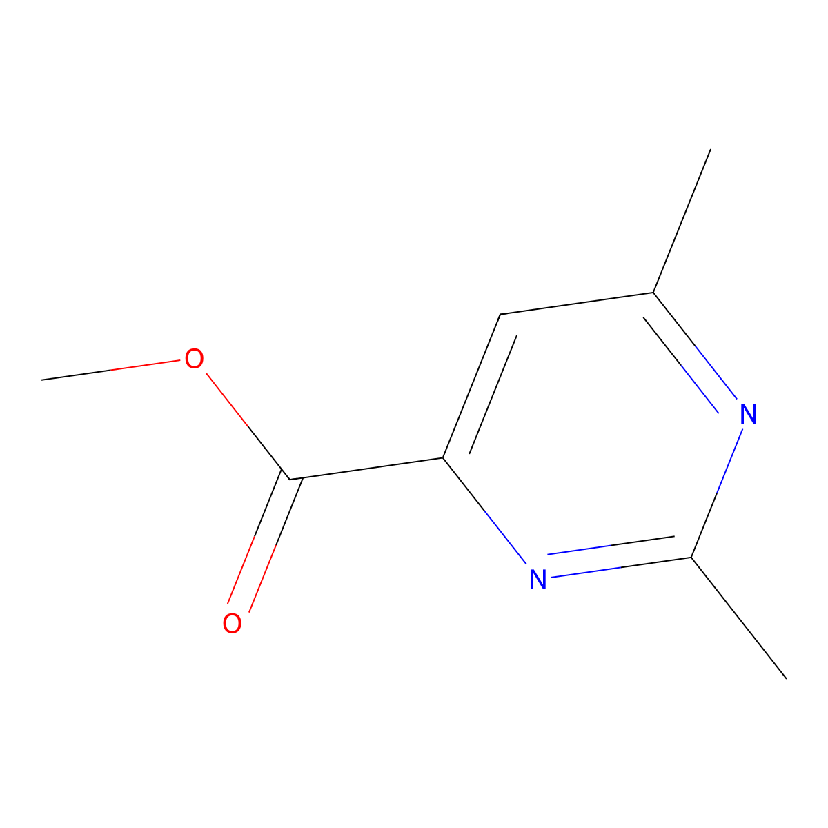 Methyl 2,6-dimethylpyrimidine-4-carboxylate molecular structure, CAS 54198-73-1