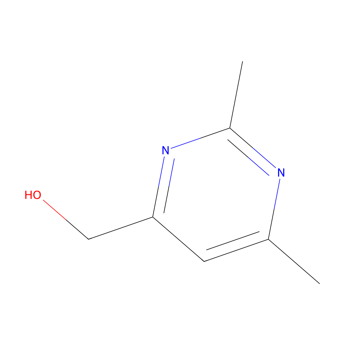 2,6-Dimethyl-4-pyrimidinemethanol molecular structure, CAS 54198-75-3