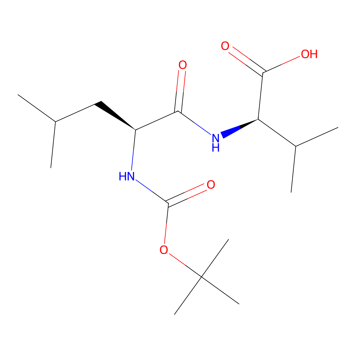 (2R)-2-[(2S)-2-{[(tert-butoxy)carbonyl]amino}-4-methylpentanamido]-3-methylbutanoic acid molecular structure, CAS 54199-87-0