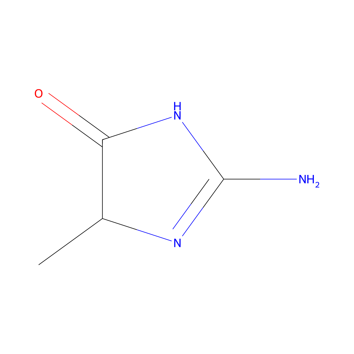 2-Amino-5-methyl-3,5-dihydro-4H-imidazol-4-one molecular structure, CAS 54199-94-9