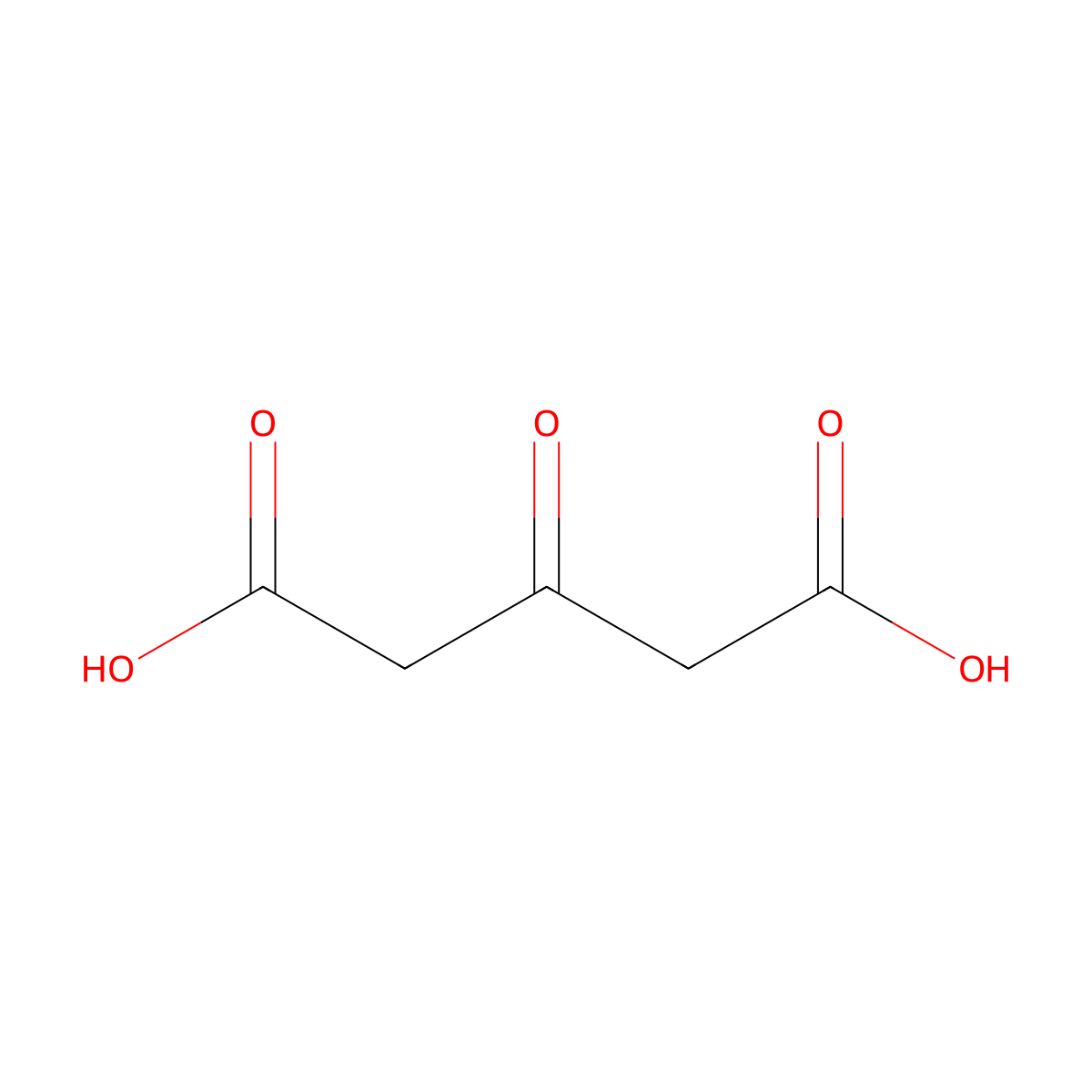 Acetonedicarboxylic acid molecular structure, CAS 542-05-2