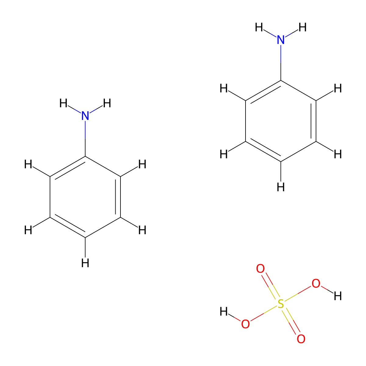 Aniline hemisulfate molecular structure, CAS 542-16-5