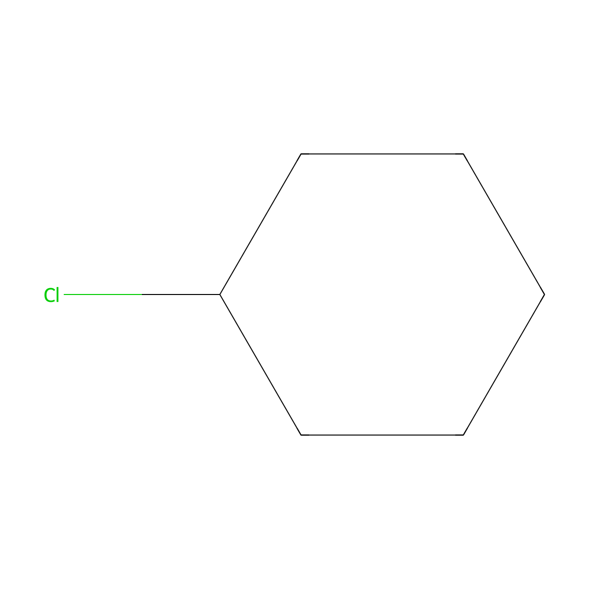 Chlorocyclohexane molecular structure, CAS 542-18-7