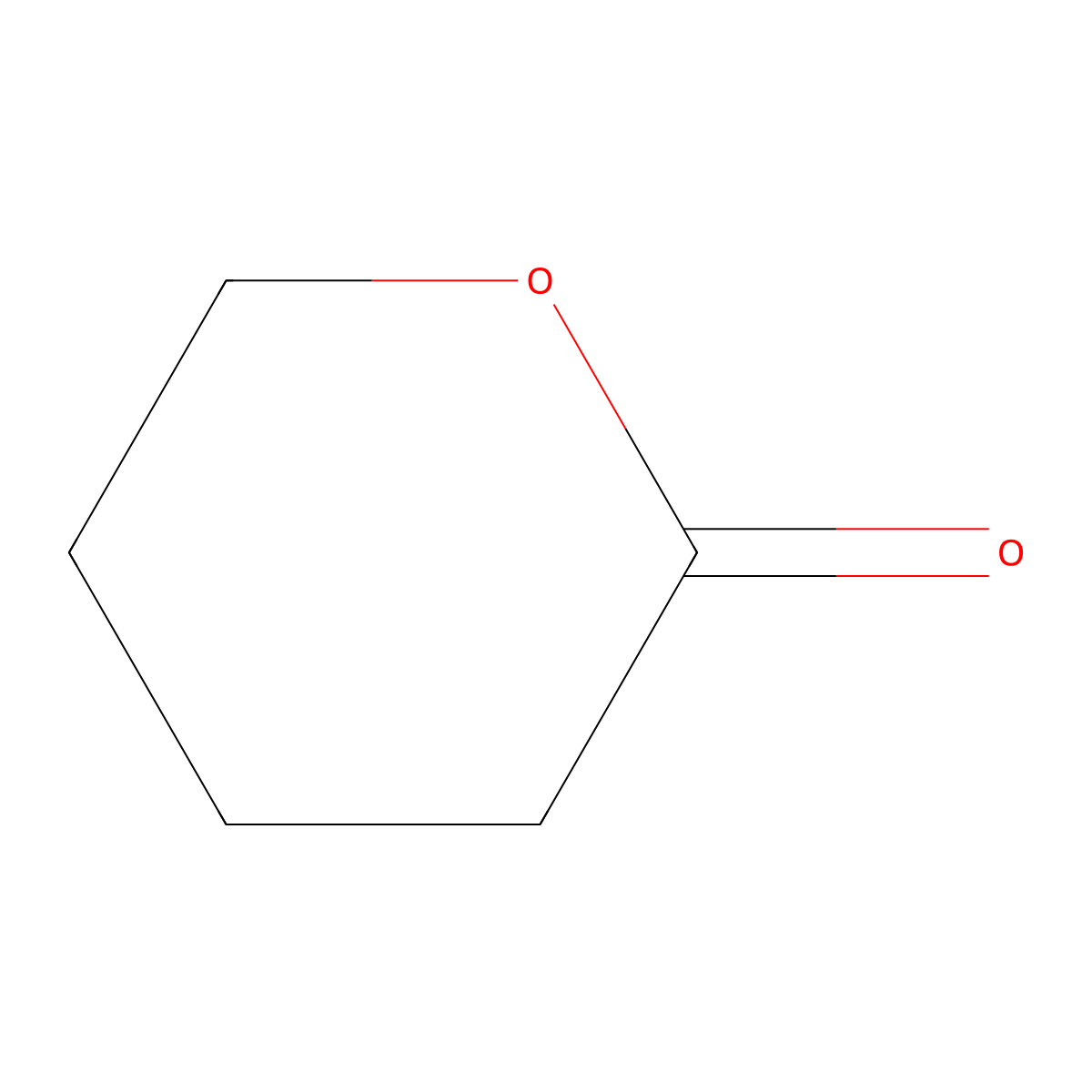 Delta-Valerolactone molecular structure, CAS 542-28-9