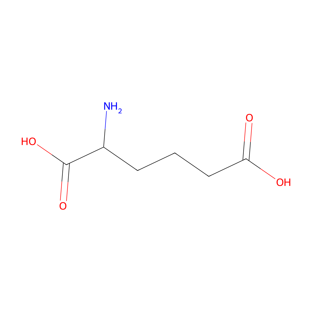 Alpha-Aminoadipic Acid molecular structure, CAS 542-32-5