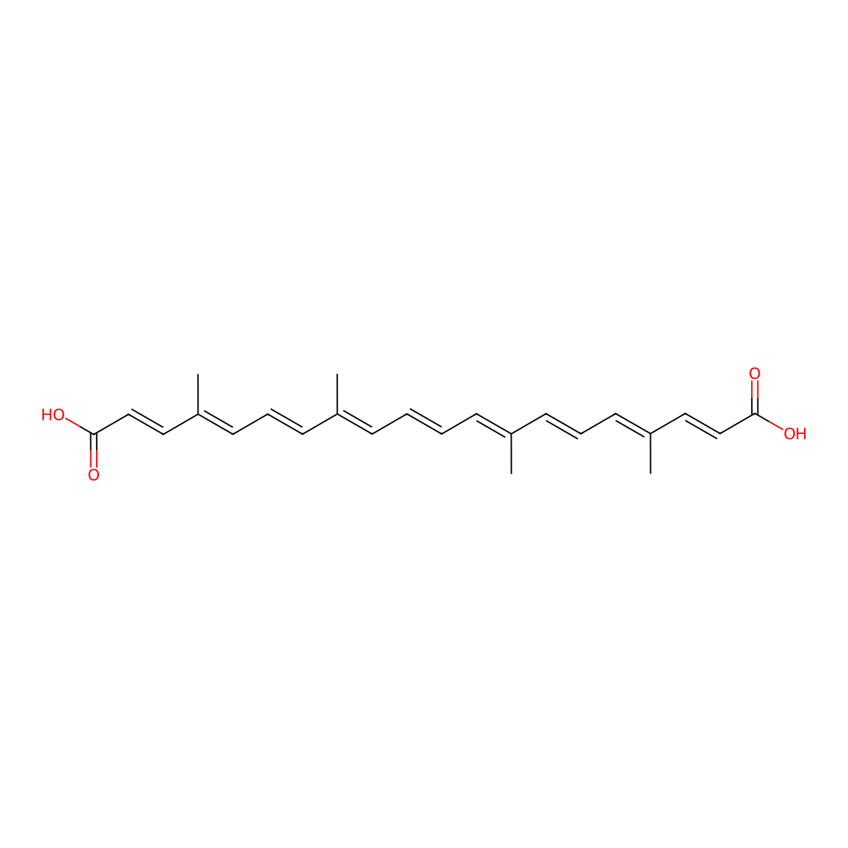 Norbixin molecular structure, CAS 542-40-5
