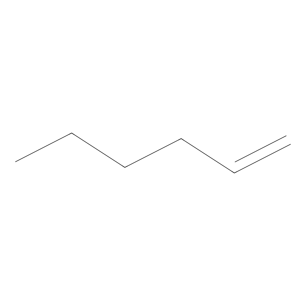1-Hexene molecular structure, CAS 542-41-6