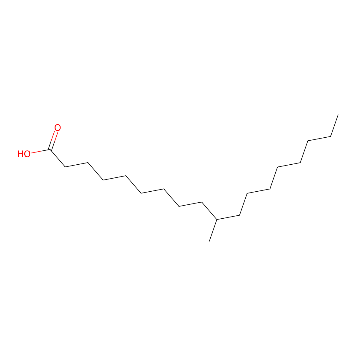 Tuberculostearic acid molecular structure, CAS 542-47-2