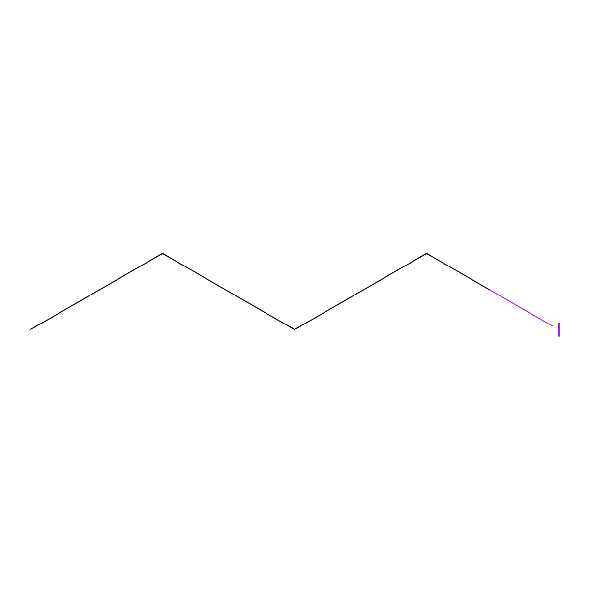 Butyl iodide molecular structure, CAS 542-69-8