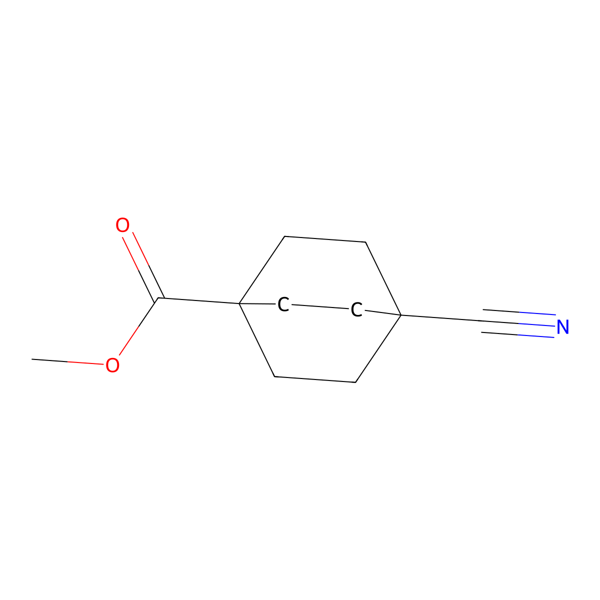 Methyl 4-cyanobicyclo[2.2.2]octane-1-carboxylate molecular structure, CAS 54202-05-0