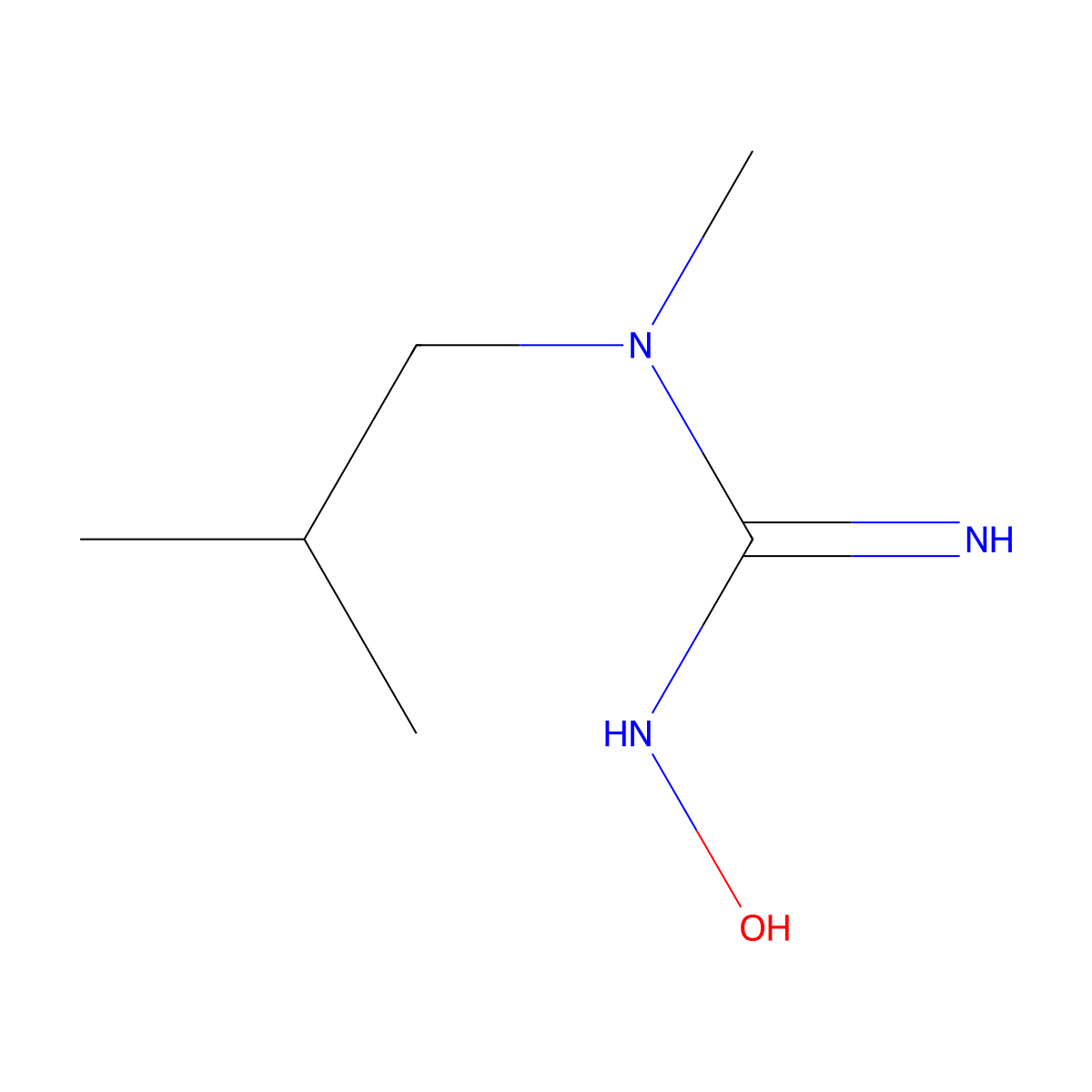 N-hydroxy-N'-methyl-N'-(2-methylpropyl)guanidine molecular structure, CAS 54207-40-8