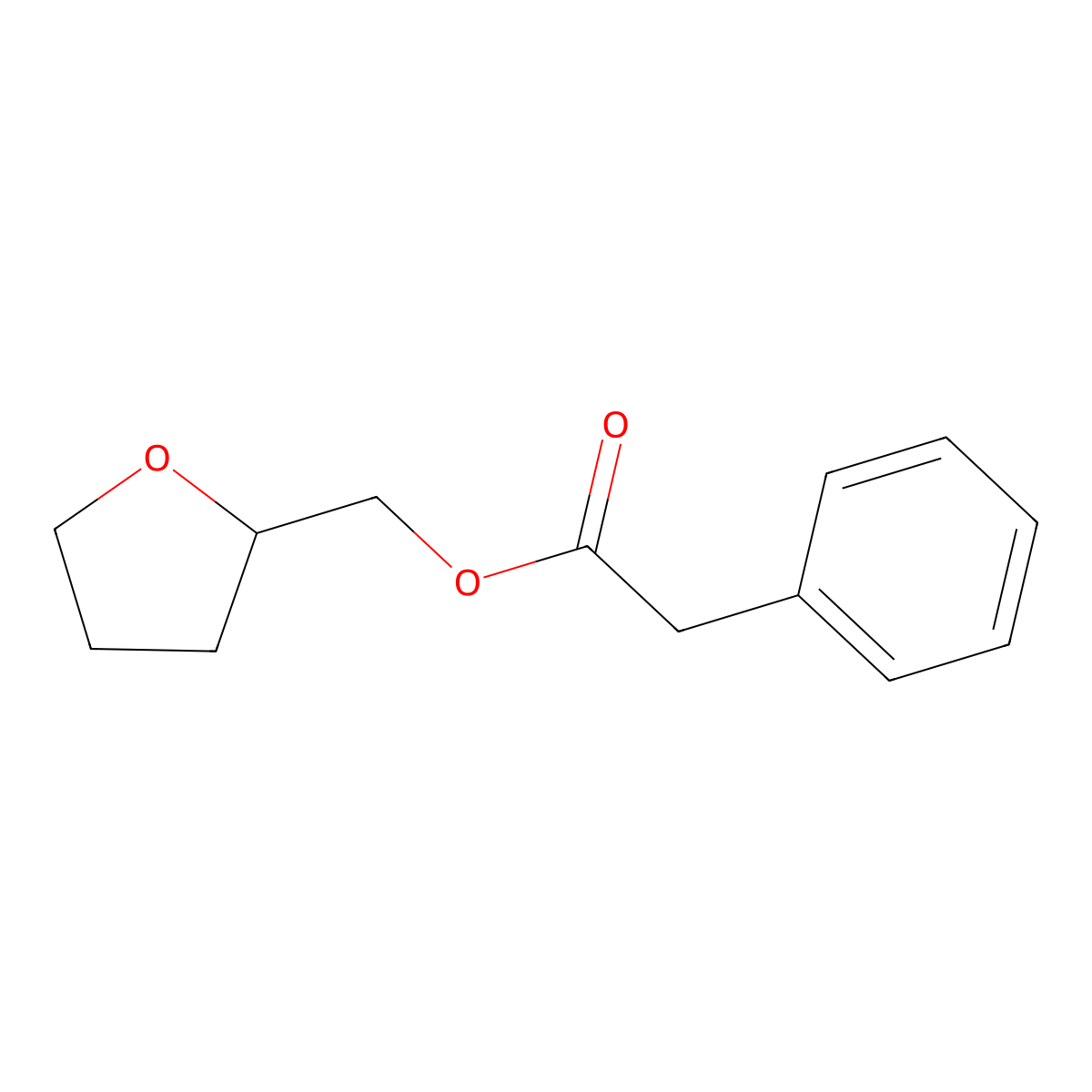 Benzeneacetic acid, (tetrahydro-2-furanyl)methyl ester molecular structure, CAS 5421-00-1