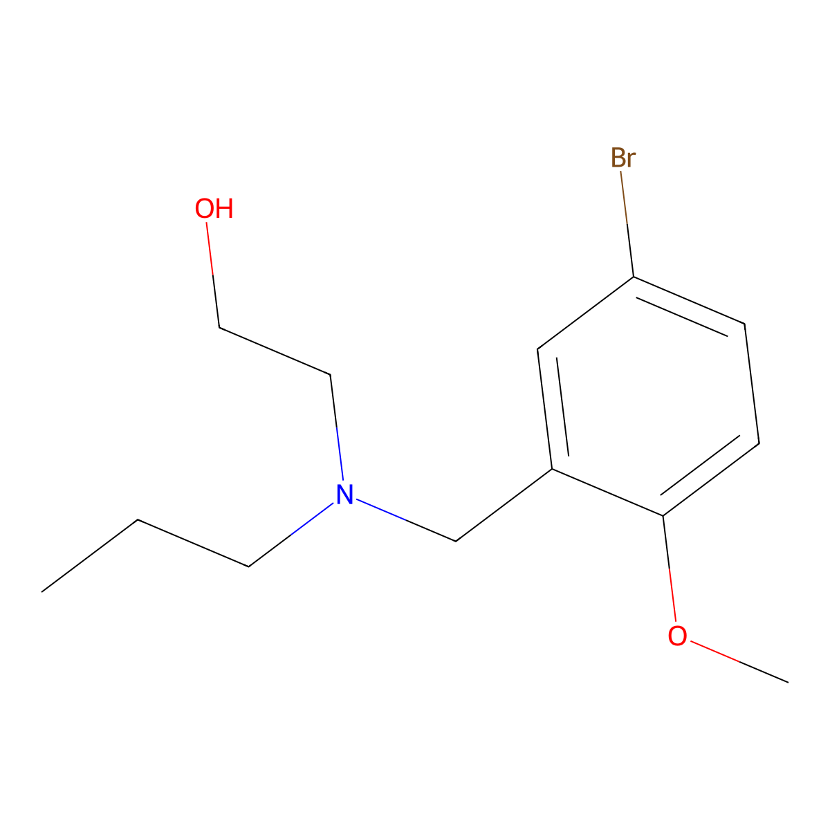 2-[(5-Bromo-2-methoxybenzyl)(propyl)amino]ethanol molecular structure, CAS 5421-14-7