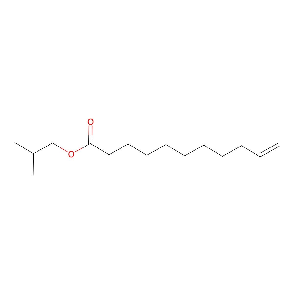 Isobutyl 10-undecenoate molecular structure, CAS 5421-27-2