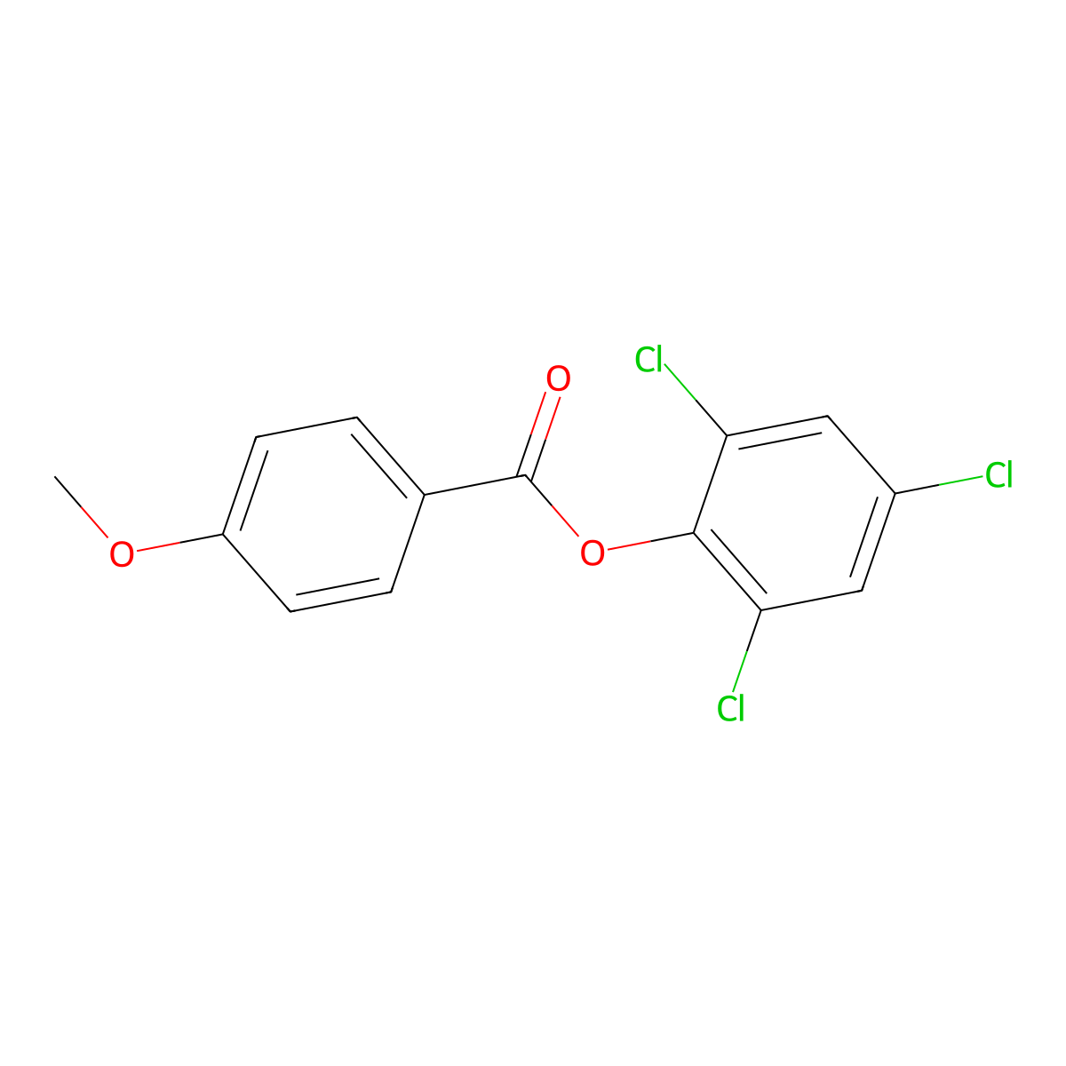 2,4,6-Trichlorophenyl 4-methoxybenzoate molecular structure, CAS 5421-41-0