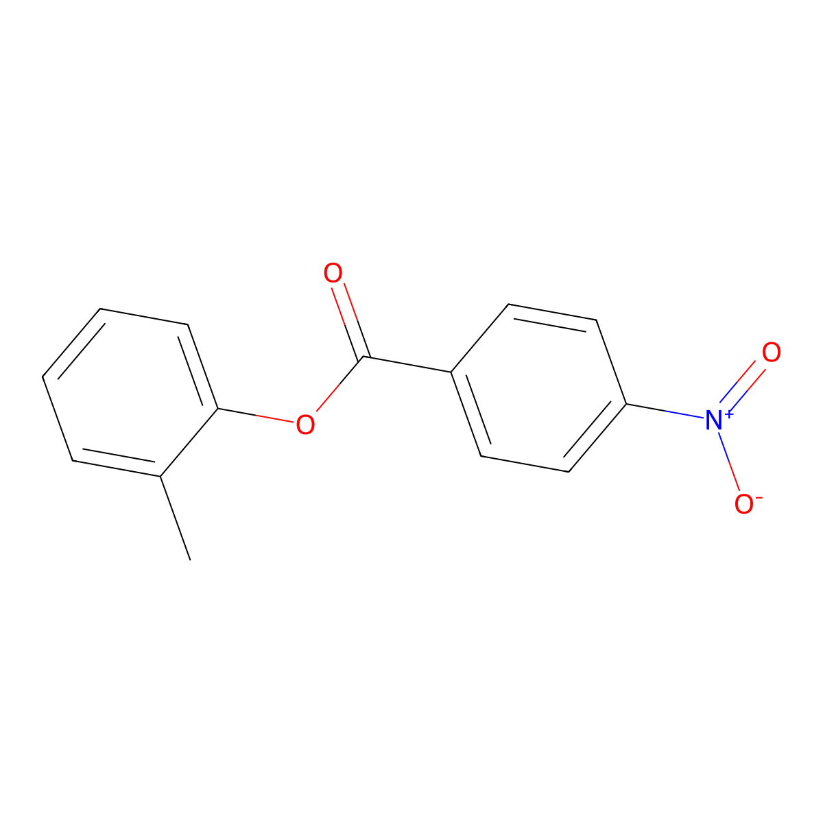 Benzoic acid, p-nitro-, o-tolyl ester molecular structure, CAS 5421-45-4
