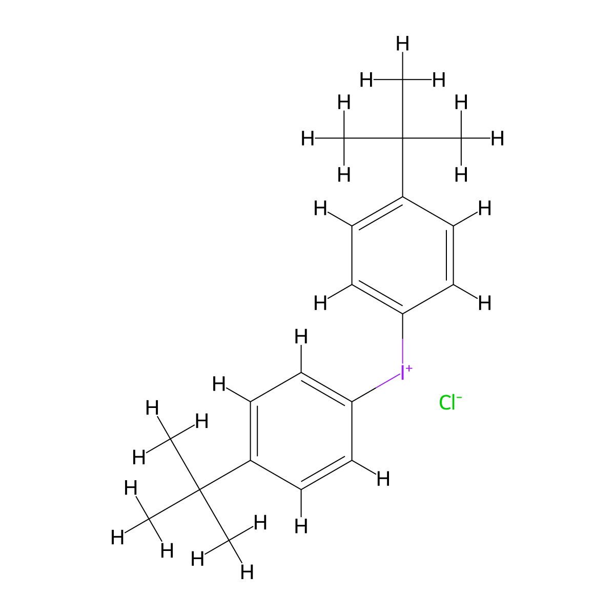 Iodonium, bis[4-(1,1-dimethylethyl)phenyl]-, chloride molecular structure, CAS 5421-53-4
