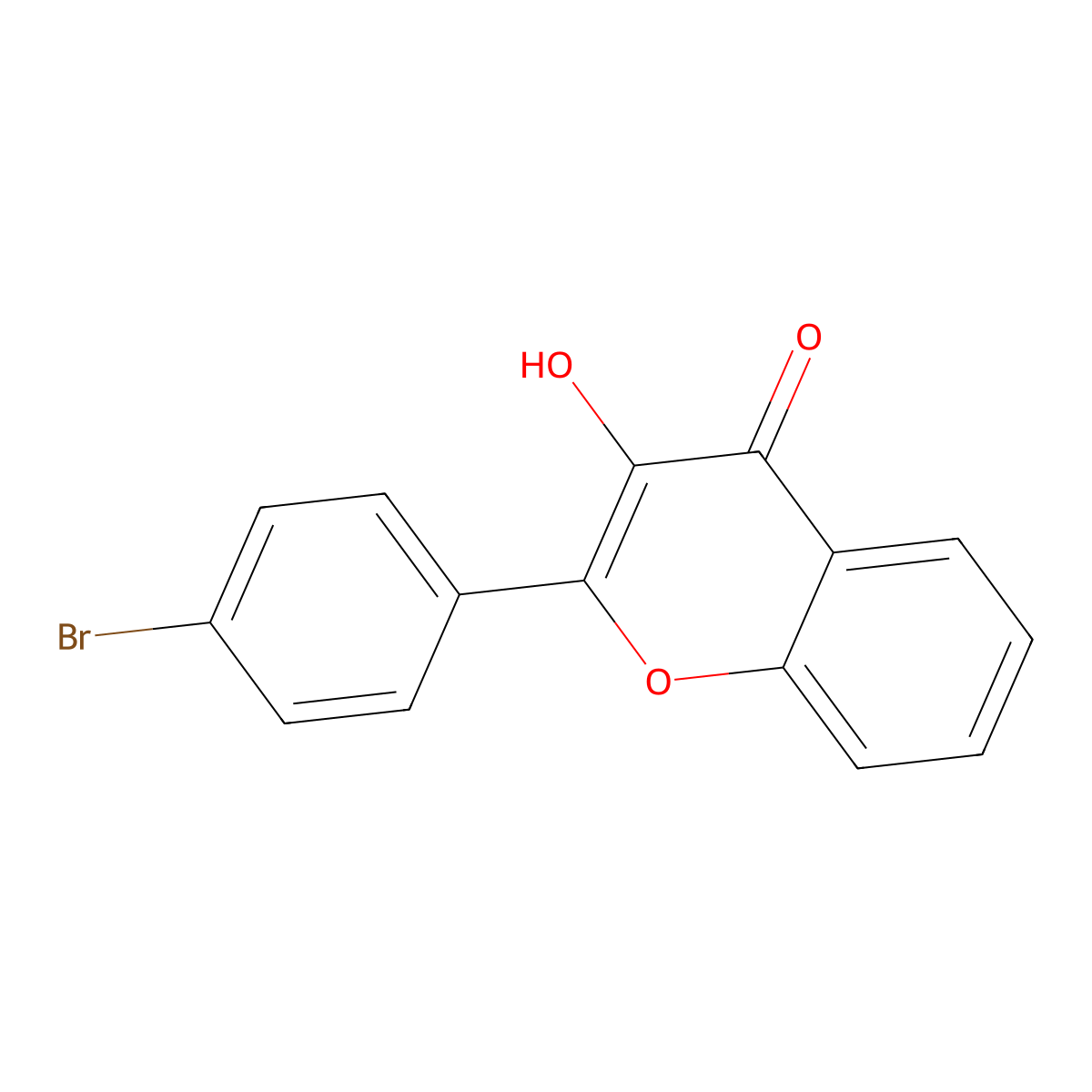 2-(4-Bromophenyl)-3-hydroxy-4h-chromen-4-one molecular structure, CAS 54210-23-0