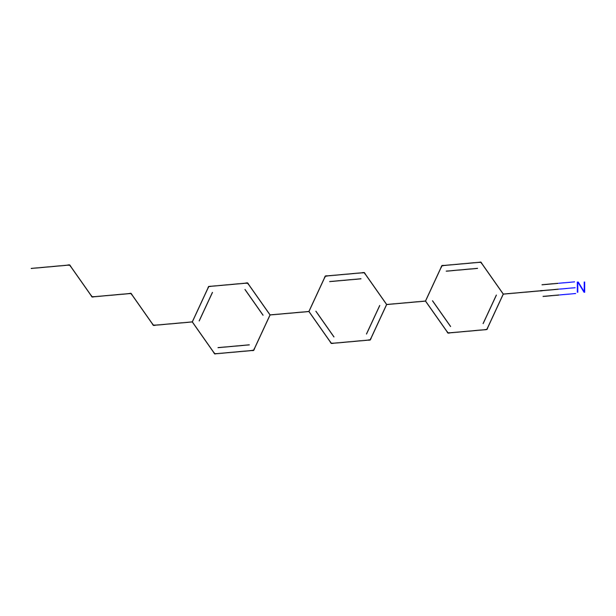 (1,1':4',1''-Terphenyl)-4-carbonitrile, 4''-pentyl- molecular structure, CAS 54211-46-0
