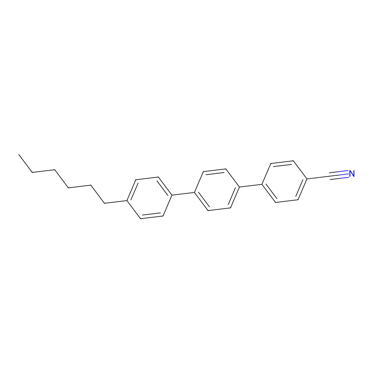 4''-Hexyl-[1,1':4',1''-terphenyl]-4-carbonitrile molecular structure, CAS 54211-47-1