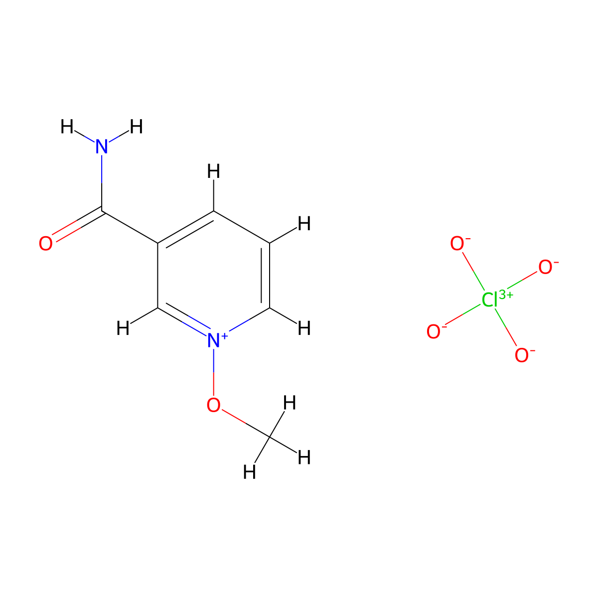 3-Carbamoyl-1-methoxypyridin-1-ium perchlorate molecular structure, CAS 54212-30-5