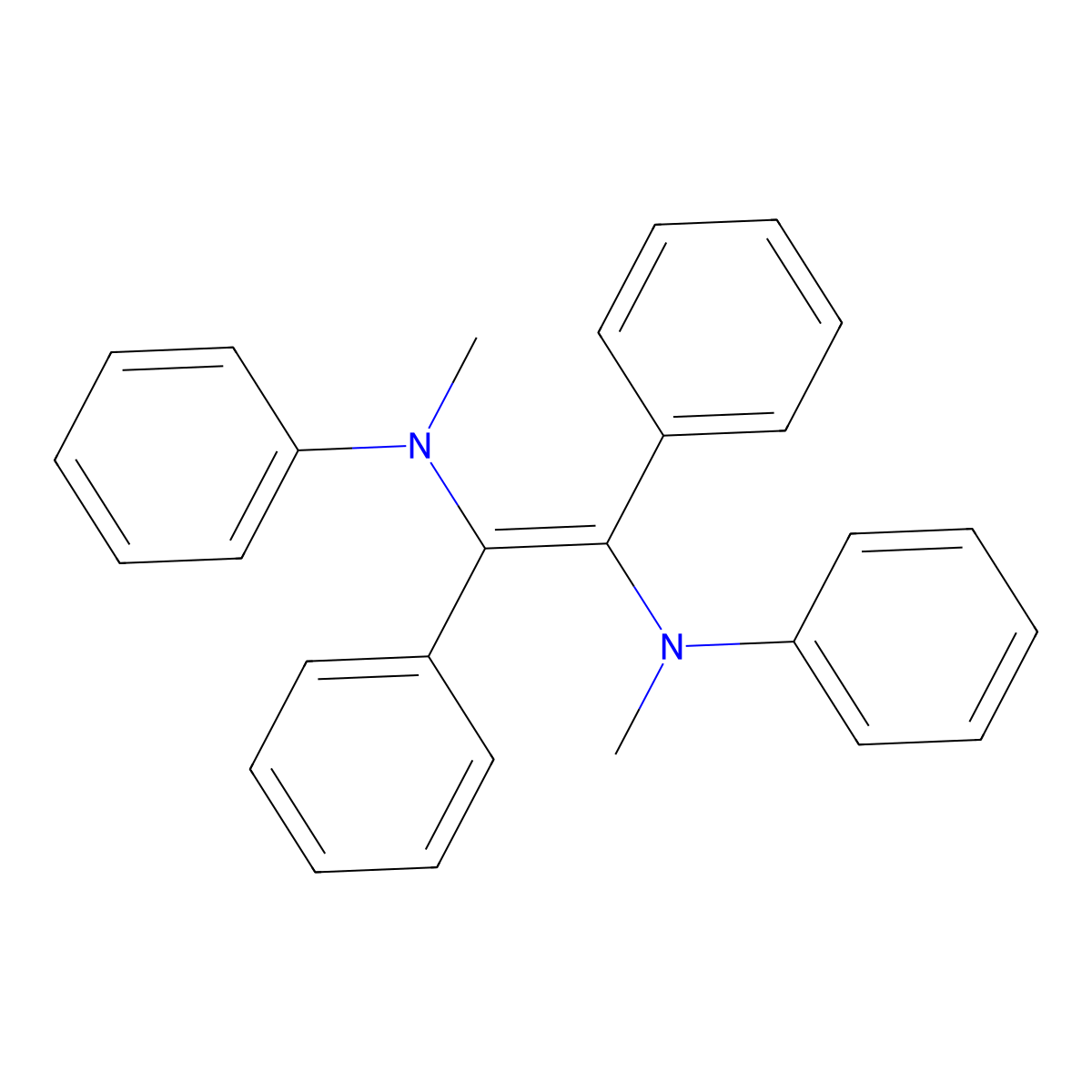 1,2-Ethenediamine, N,N'-dimethyl-N,N',1,2-tetraphenyl-, (E)- molecular structure, CAS 54212-62-3