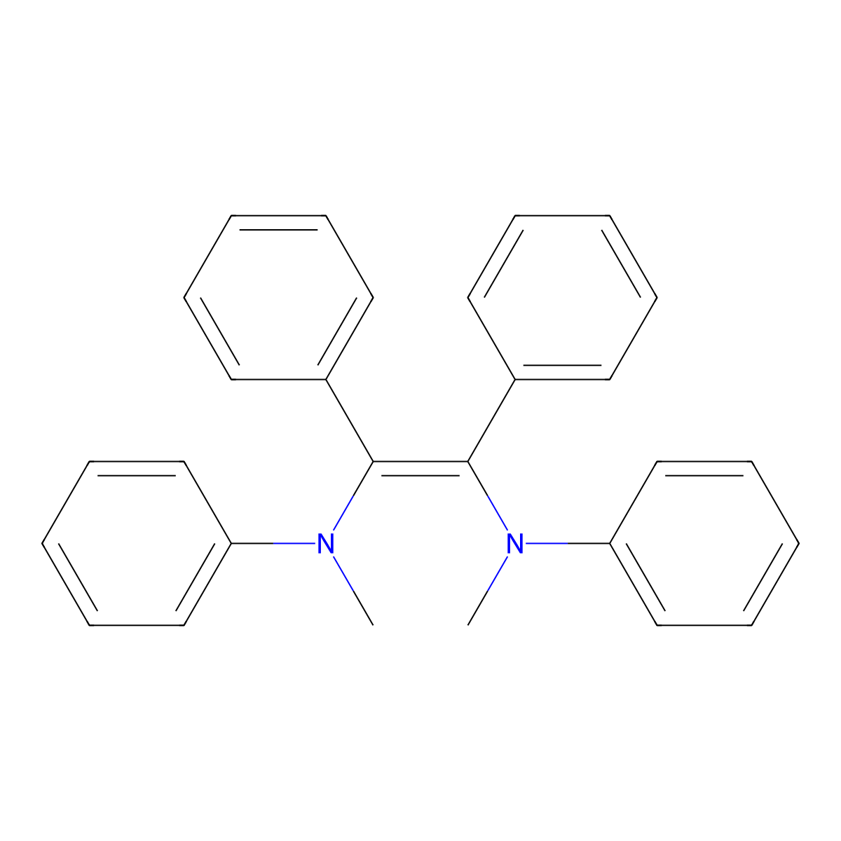 N-methyl-N-[(Z)-2-[methyl(phenyl)amino]-1,2-diphenylethenyl]aniline molecular structure, CAS 54212-63-4